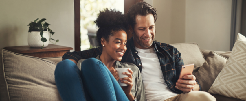 Couple in a sofa