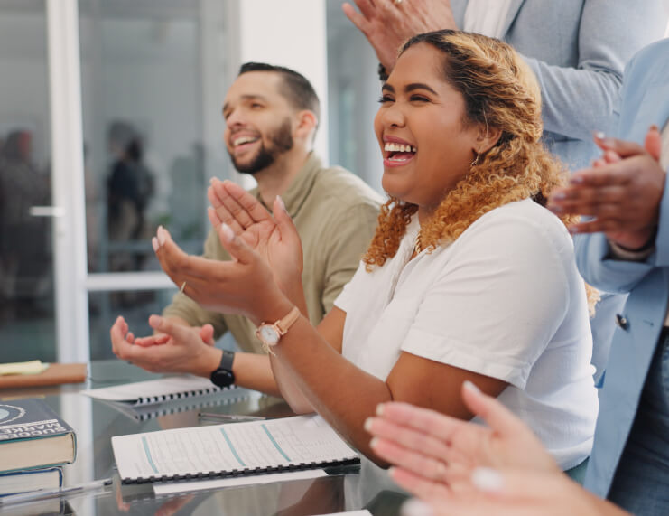 colleagues who are clapping hands