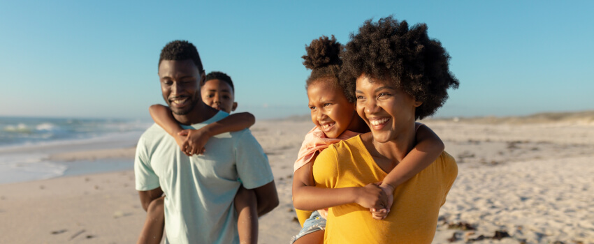 Family at the beach